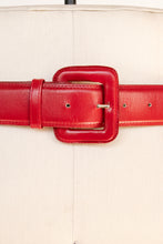 Load image into Gallery viewer, 1980s Belt Red Leather Waist Cinch