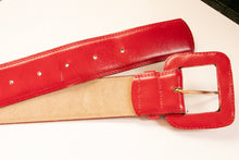 Load image into Gallery viewer, 1980s Belt Red Leather Waist Cinch