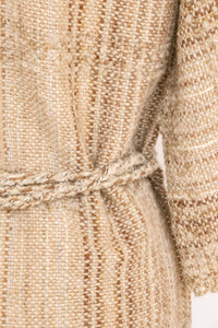 1970s Wool Jacket Hand Woven Cardigan S
