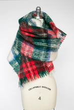 Load image into Gallery viewer, 1960s Scarf Mohair Scottish Plaid Knit Oversized Wrap