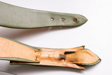 Load image into Gallery viewer, 1950s Belt Green Leather Bow Waist Cinch S / XS