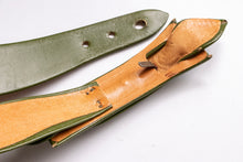 Load image into Gallery viewer, 1950s Belt Green Leather Bow Waist Cinch S / XS