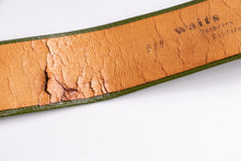 Load image into Gallery viewer, 1950s Belt Green Leather Bow Waist Cinch S / XS