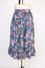 Load image into Gallery viewer, 1980s Full Skirt Floral Cotton Ruffled S