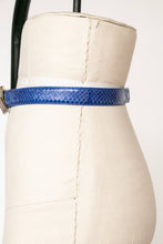 Load image into Gallery viewer, 1980s Belt Snakeskin Leather Waist Cinch Blue