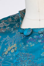 Load image into Gallery viewer, 1940s Chinese Silk Lounge Jacket Metallic Brocade Large
