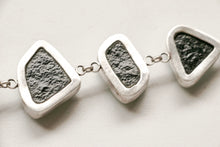 Load image into Gallery viewer, Y2K Vintage Sterling Silver Bracelet Handmade Dichroic Fused Glass Links