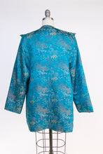 Load image into Gallery viewer, 1940s Chinese Silk Lounge Jacket Metallic Brocade Large