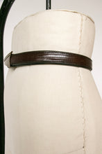 Load image into Gallery viewer, 1980s Waist Cinch Belt Leather Brass Buckle Quin S