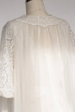 Load image into Gallery viewer, 1960s Nightgown Robe Slip Set Lace Chiffon Lingerie Vanity Fair S