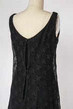 Load image into Gallery viewer, 1960s Dress Black Illusion Lace Mermaid S