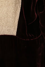Load image into Gallery viewer, 1930s Dress Silk Velvet Metallic Gold Gown Deco Volup XL