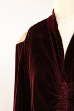 Load image into Gallery viewer, 1930s Dress Silk Velvet Metallic Gold Gown Deco Volup XL