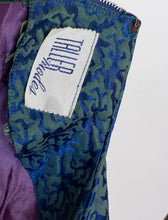 Load image into Gallery viewer, 1950s Dress Blue Brocade Full Skirt Party Cocktail Large