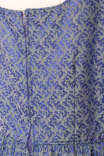 Load image into Gallery viewer, 1950s Dress Blue Brocade Full Skirt Party Cocktail Large