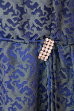 Load image into Gallery viewer, 1950s Dress Blue Brocade Full Skirt Party Cocktail Large