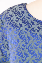 Load image into Gallery viewer, 1950s Dress Blue Brocade Full Skirt Party Cocktail Large