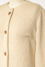 Load image into Gallery viewer, 1960s Wool Knit Sweater Dress Long Sleeve Beige S // XS