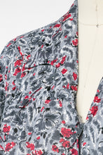 Load image into Gallery viewer, 1950s Dress Floral Jersey Knit Full Skirt Zip Front M