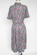 Load image into Gallery viewer, 1950s Dress Floral Jersey Knit Full Skirt Zip Front M