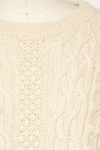 Load image into Gallery viewer, 1970s Wool Fisherman Sweater Aran Hand Knit S