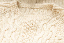 Load image into Gallery viewer, 1970s Wool Fisherman Sweater Aran Hand Knit S
