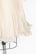 Load image into Gallery viewer, 1960s Dress Lace Illusion Chiffon Full Skirt Beaded Cocktail M
