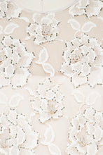 Load image into Gallery viewer, 1960s Dress Lace Illusion Chiffon Full Skirt Beaded Cocktail M