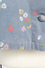 Load image into Gallery viewer, 1950s Maternity Smock Blouse Floral Cotton Top S/M
