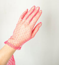 Load image into Gallery viewer, 1980s Gloves Sheer Pink Dots