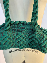 Load image into Gallery viewer, 1940s Purse Green Ribbon Shoulder Mini Clutch