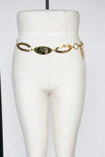 Load image into Gallery viewer, 1970s Chain Belt Gold Metal Waist Cinch