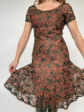 Load image into Gallery viewer, 1960s Dress Black Illusion Lace Mermaid S