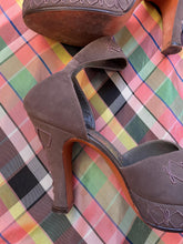 Load image into Gallery viewer, 1940s High Heels Calfskin Peep Toe Platform Pumps 6.5