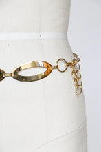 Load image into Gallery viewer, 1970s Chain Belt Gold Metal Waist Cinch