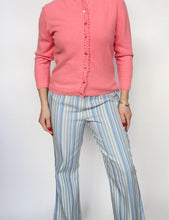 Load image into Gallery viewer, 1970s Pants Striped Cotton High Waist Bells 28" x 28"