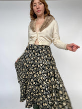 Load image into Gallery viewer, 1950s Full Skirt Cotton Woven Botanical S