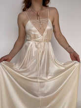 Load image into Gallery viewer, 1980s Nightgown Sheer Lace Long Slip Lingerie Dress S
