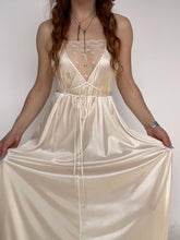 Load image into Gallery viewer, 1980s Nightgown Sheer Lace Long Slip Lingerie Dress S