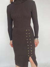 Load image into Gallery viewer, 1990s St. John Dress Wool Knit Brown XS