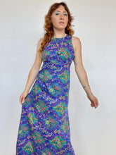 Load image into Gallery viewer, 1960s Hawaiian Dress Day Glo Printed Cotton Maxi M