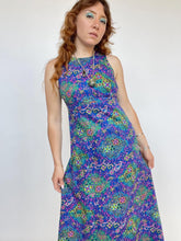 Load image into Gallery viewer, 1960s Hawaiian Dress Day Glo Printed Cotton Maxi M