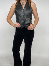 Load image into Gallery viewer, 1970s Bell Bottoms Velvet Black Flares Pants 28" x 29"