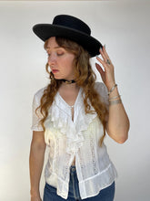 Load image into Gallery viewer, Vintage Bolero Gaucho Hat Wide Brim Black Wool Spanish 1970s