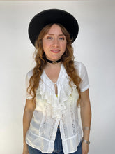 Load image into Gallery viewer, Vintage Bolero Gaucho Hat Wide Brim Black Wool Spanish 1970s