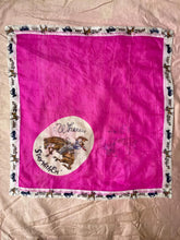 Load image into Gallery viewer, 1940s Silk Scarf Hand Painted Western Rodeo Cowboy Souvenir Bandana