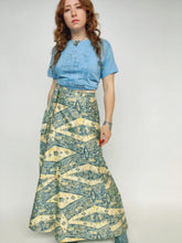 Load image into Gallery viewer, 1970s Cotton Wrap Maxi Skirt Printed Boho M/L