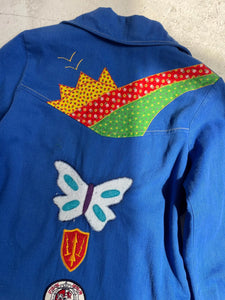 1970s Shirt Patch Appliqué Cotton Button Up Long Sleeve XS  P