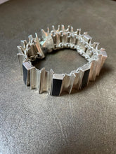 Load image into Gallery viewer, Vintage Taxco Bracelet Modernist Sterling Silver Onyx