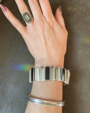 Load image into Gallery viewer, Vintage Taxco Bracelet Modernist Sterling Silver Onyx